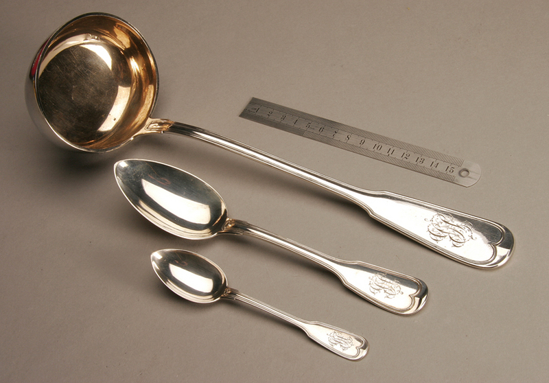 Leopard Antiques German Silver spoon set (12 spoons and ladle)